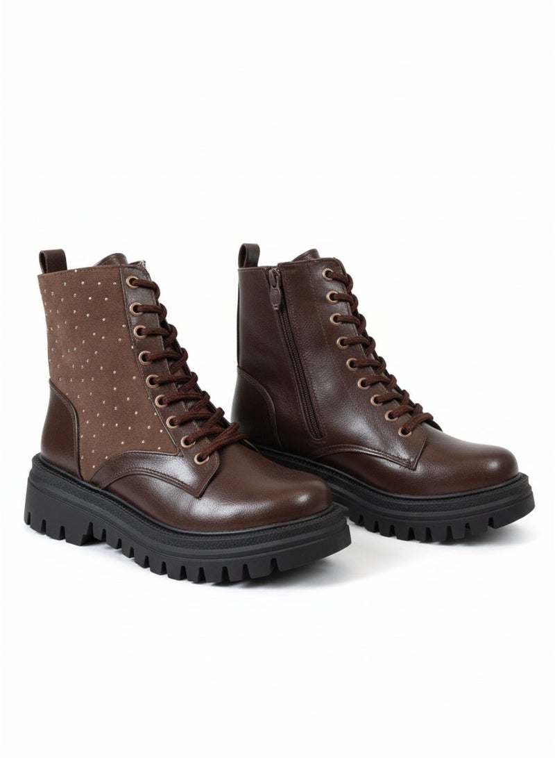 Vbranda Stylish boots with a modern studded design B-50-BROWN - Image 3